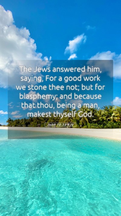 Picture 05 - John 10:33 KJV Mobile Phone Wallpaper - The Jews answered him, saying, For a good work we - Mobile Bible Verse Wallpaper