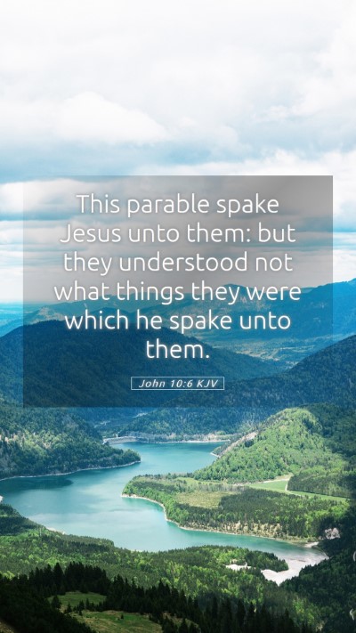 Picture 05 - John 10:6 KJV Mobile Phone Wallpaper - This parable spake Jesus unto them: but they - Mobile Bible Verse Wallpaper