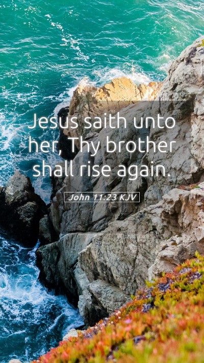 Picture 05 - John 11:23 KJV Mobile Phone Wallpaper - Jesus saith unto her, Thy brother shall rise - Mobile Bible Verse Wallpaper