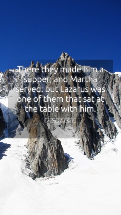 Picture 05 - John 12:2 KJV Mobile Phone Wallpaper - There they made him a supper; and Martha served: - Mobile Bible Verse Wallpaper