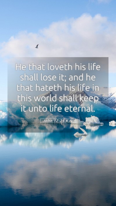 Picture 05 - John 12:25 KJV Mobile Phone Wallpaper - He that loveth his life shall lose it; and he - Mobile Bible Verse Wallpaper