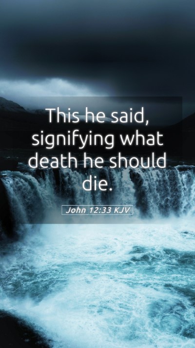 Picture 05 - John 12:33 KJV Mobile Phone Wallpaper - This he said, signifying what death he should - Mobile Bible Verse Wallpaper