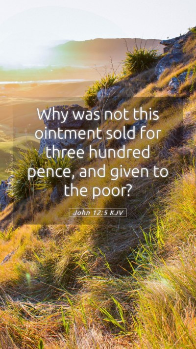 Picture 05 - John 12:5 KJV Mobile Phone Wallpaper - Why was not this ointment sold for three hundred - Mobile Bible Verse Wallpaper