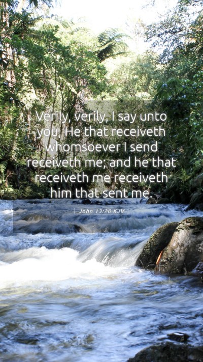Picture 05 - John 13:20 KJV Mobile Phone Wallpaper - Verily, verily, I say unto you, He that receiveth - Mobile Bible Verse Wallpaper