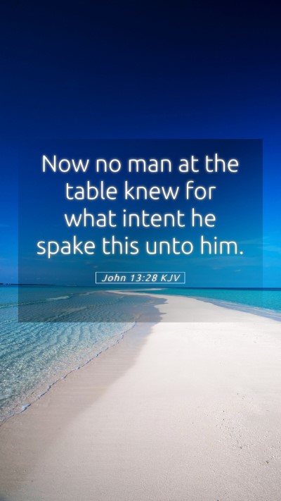 Picture 05 - John 13:28 KJV Mobile Phone Wallpaper - Now no man at the table knew for what intent he - Mobile Bible Verse Wallpaper