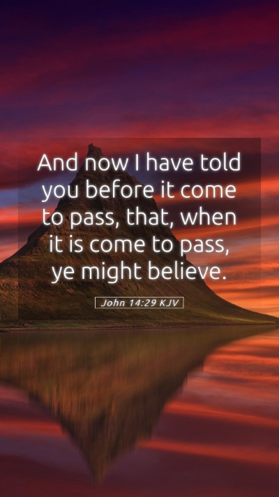 Picture 05 - John 14:29 KJV Mobile Phone Wallpaper - And now I have told you before it come to pass, - Mobile Bible Verse Wallpaper