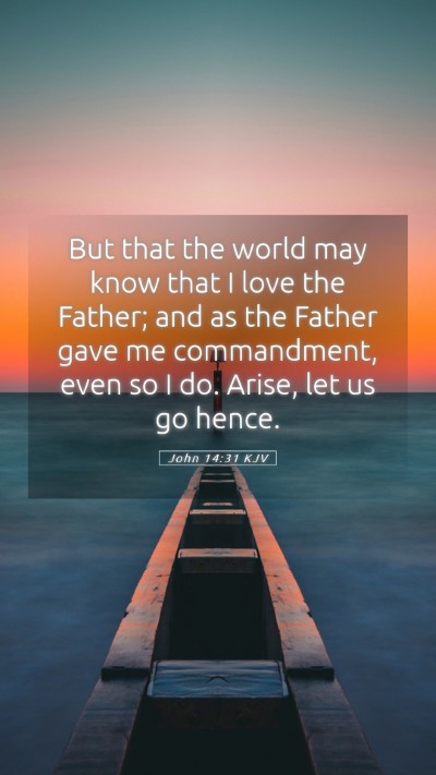 Picture 05 - John 14:31 KJV Mobile Phone Wallpaper - But that the world may know that I love the - Mobile Bible Verse Wallpaper