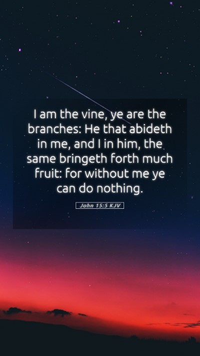 Picture 05 - John 15:5 KJV Mobile Phone Wallpaper - I am the vine, ye are the branches: He that - Mobile Bible Verse Wallpaper