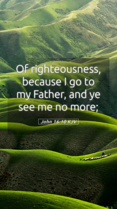Picture 05 - John 16:10 KJV Mobile Phone Wallpaper - Of righteousness, because I go to my Father, and - Mobile Bible Verse Wallpaper