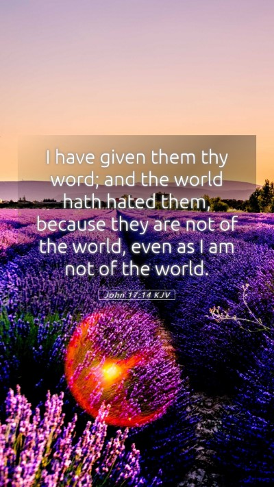 Picture 05 - John 17:14 KJV Mobile Phone Wallpaper - I have given them thy word; and the world hath - Mobile Bible Verse Wallpaper