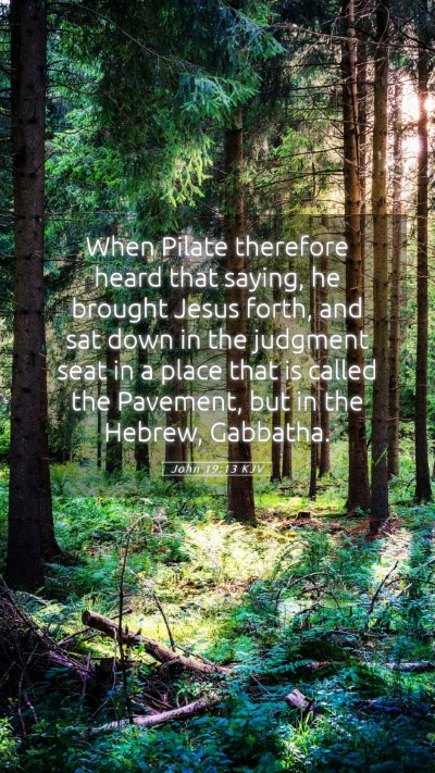 Picture 05 - John 19:13 KJV Mobile Phone Wallpaper - When Pilate therefore heard that saying, he - Mobile Bible Verse Wallpaper