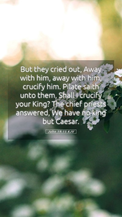 Picture 05 - John 19:15 KJV Mobile Phone Wallpaper - But they cried out, Away with him, away with him, - Mobile Bible Verse Wallpaper