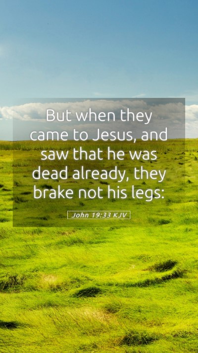 Picture 05 - John 19:33 KJV Mobile Phone Wallpaper - But when they came to Jesus, and saw that he was - Mobile Bible Verse Wallpaper