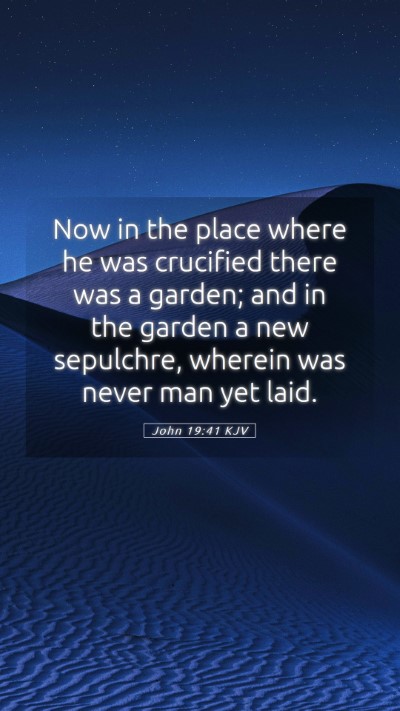 Picture 05 - John 19:41 KJV Mobile Phone Wallpaper - Now in the place where he was crucified there was - Mobile Bible Verse Wallpaper