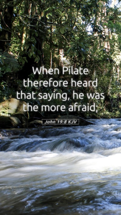 Picture 05 - John 19:8 KJV Mobile Phone Wallpaper - When Pilate therefore heard that saying, he was - Mobile Bible Verse Wallpaper