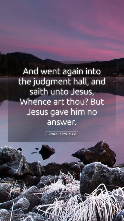 Picture 05 - John 19:9 KJV Mobile Phone Wallpaper - And went again into the judgment hall, and saith - Mobile Bible Verse Wallpaper