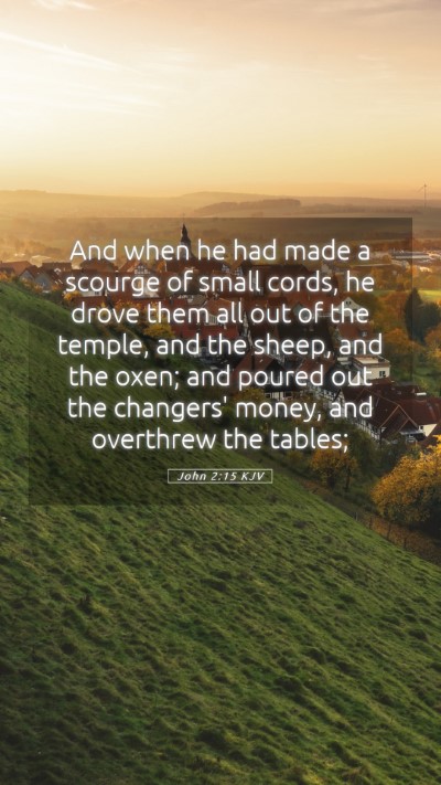 Picture 05 - John 2:15 KJV Mobile Phone Wallpaper - And when he had made a scourge of small cords, he - Mobile Bible Verse Wallpaper