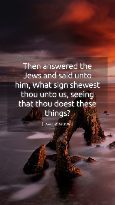 Picture 05 - John 2:18 KJV Mobile Phone Wallpaper - Then answered the Jews and said unto him, What - Mobile Bible Verse Wallpaper