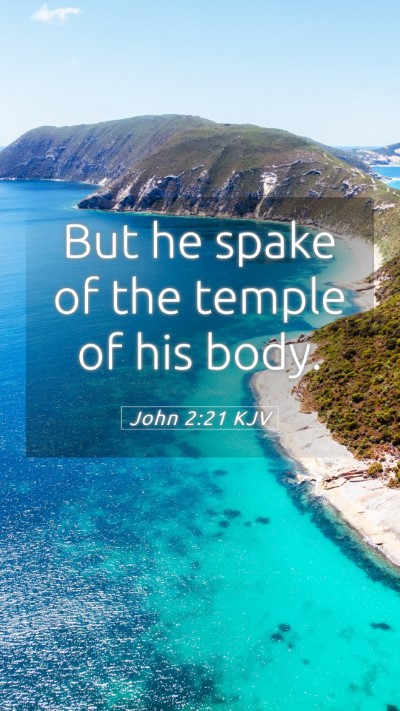 Picture 05 - John 2:21 KJV Mobile Phone Wallpaper - But he spake of the temple of his - Mobile Bible Verse Wallpaper