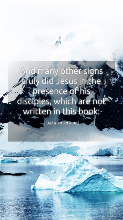 Picture 05 - John 20:30 KJV Mobile Phone Wallpaper - And many other signs truly did Jesus in the - Mobile Bible Verse Wallpaper