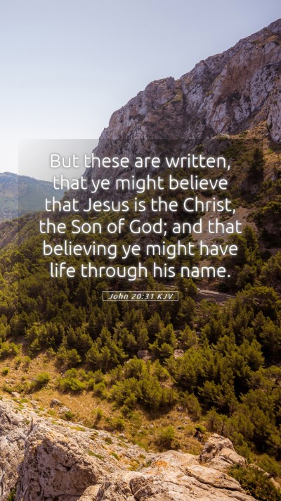 Picture 05 - John 20:31 KJV Mobile Phone Wallpaper - But these are written, that ye might believe that - Mobile Bible Verse Wallpaper