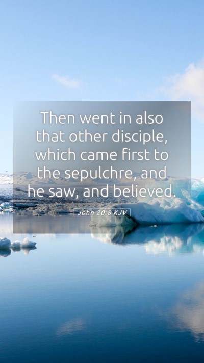 Picture 05 - John 20:8 KJV Mobile Phone Wallpaper - Then went in also that other disciple, which came - Mobile Bible Verse Wallpaper