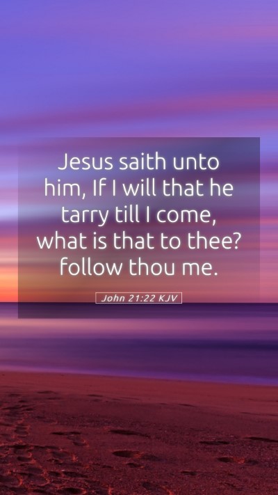 Picture 05 - John 21:22 KJV Mobile Phone Wallpaper - Jesus saith unto him, If I will that he tarry - Mobile Bible Verse Wallpaper