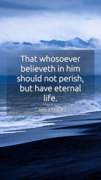 Picture 05 - John 3:15 KJV Mobile Phone Wallpaper - That whosoever believeth in him should not - Mobile Bible Verse Wallpaper