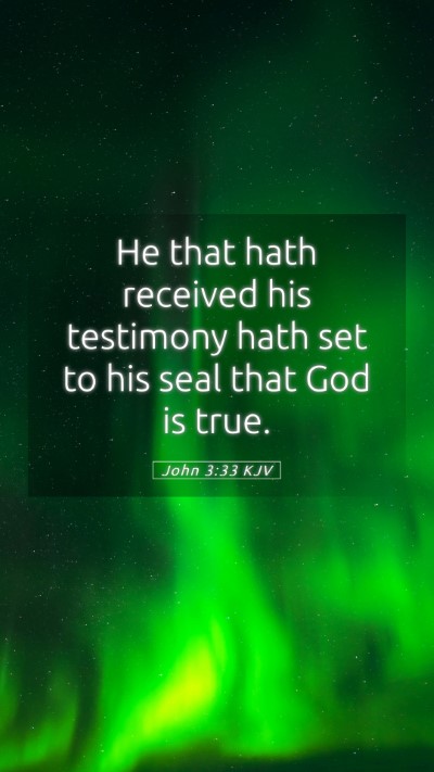 Picture 05 - John 3:33 KJV Mobile Phone Wallpaper - He that hath received his testimony hath set to - Mobile Bible Verse Wallpaper