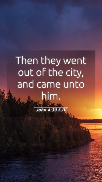 Picture 05 - John 4:30 KJV Mobile Phone Wallpaper - Then they went out of the city, and came unto - Mobile Bible Verse Wallpaper