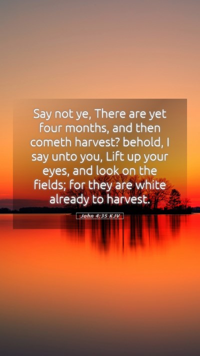 Picture 05 - John 4:35 KJV Mobile Phone Wallpaper - Say not ye, There are yet four months, and then - Mobile Bible Verse Wallpaper