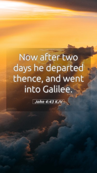 Picture 05 - John 4:43 KJV Mobile Phone Wallpaper - Now after two days he departed thence, and went - Mobile Bible Verse Wallpaper