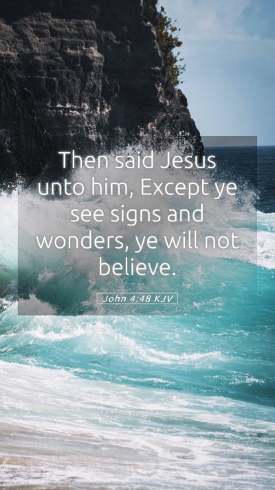 Picture 05 - John 4:48 KJV Mobile Phone Wallpaper - Then said Jesus unto him, Except ye see signs and - Mobile Bible Verse Wallpaper