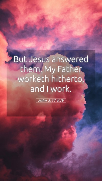 Picture 05 - John 5:17 KJV Mobile Phone Wallpaper - But Jesus answered them, My Father worketh - Mobile Bible Verse Wallpaper