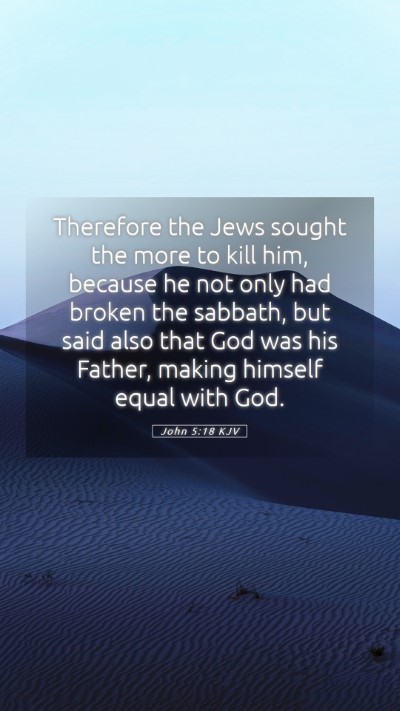 Picture 05 - John 5:18 KJV Mobile Phone Wallpaper - Therefore the Jews sought the more to kill him, - Mobile Bible Verse Wallpaper