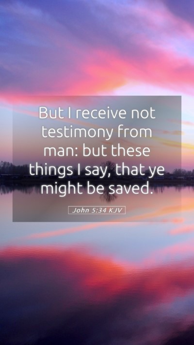 Picture 05 - John 5:34 KJV Mobile Phone Wallpaper - But I receive not testimony from man: but these - Mobile Bible Verse Wallpaper