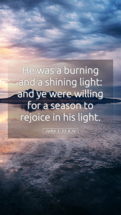 Picture 05 - John 5:35 KJV Mobile Phone Wallpaper - He was a burning and a shining light: and ye were - Mobile Bible Verse Wallpaper