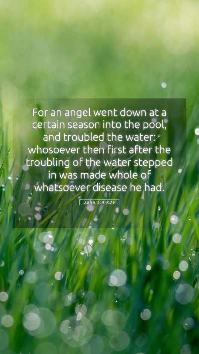 Picture 05 - John 5:4 KJV Mobile Phone Wallpaper - For an angel went down at a certain season into - Mobile Bible Verse Wallpaper