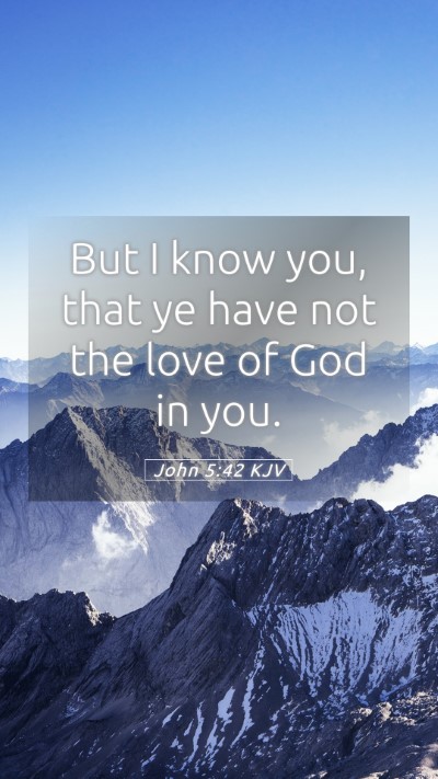 Picture 05 - John 5:42 KJV Mobile Phone Wallpaper - But I know you, that ye have not the love of God - Mobile Bible Verse Wallpaper