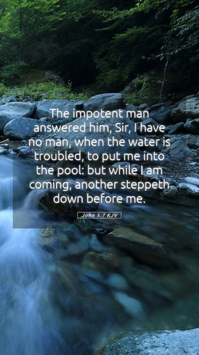 Picture 05 - John 5:7 KJV Mobile Phone Wallpaper - The impotent man answered him, Sir, I have no - Mobile Bible Verse Wallpaper