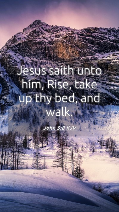 Picture 05 - John 5:8 KJV Mobile Phone Wallpaper - Jesus saith unto him, Rise, take up thy bed, and - Mobile Bible Verse Wallpaper