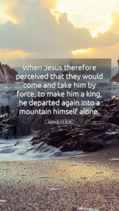 Picture 05 - John 6:15 KJV Mobile Phone Wallpaper - When Jesus therefore perceived that they would - Mobile Bible Verse Wallpaper