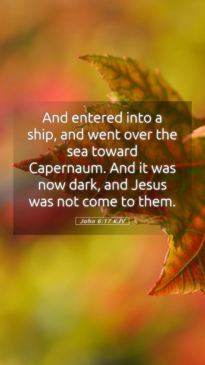 Picture 05 - John 6:17 KJV Mobile Phone Wallpaper - And entered into a ship, and went over the sea - Mobile Bible Verse Wallpaper
