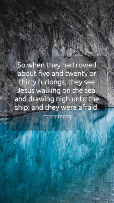 Picture 05 - John 6:19 KJV Mobile Phone Wallpaper - So when they had rowed about five and twenty or - Mobile Bible Verse Wallpaper