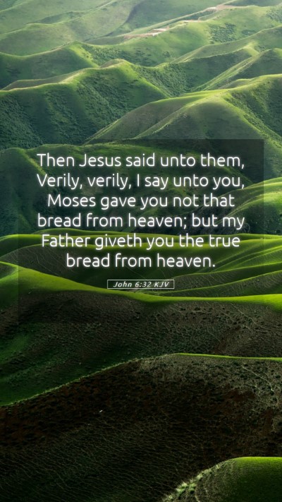Picture 05 - John 6:32 KJV Mobile Phone Wallpaper - Then Jesus said unto them, Verily, verily, I say - Mobile Bible Verse Wallpaper