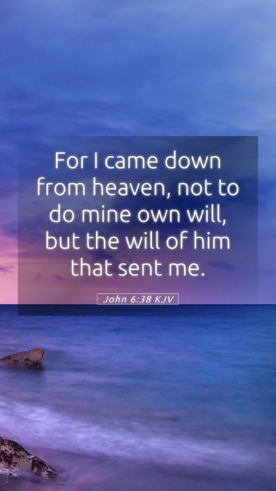 Picture 05 - John 6:38 KJV Mobile Phone Wallpaper - For I came down from heaven, not to do mine own - Mobile Bible Verse Wallpaper