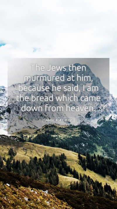 Picture 05 - John 6:41 KJV Mobile Phone Wallpaper - The Jews then murmured at him, because he said, I - Mobile Bible Verse Wallpaper