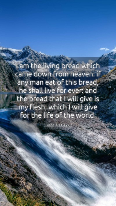 Picture 05 - John 6:51 KJV Mobile Phone Wallpaper - I am the living bread which came down from - Mobile Bible Verse Wallpaper