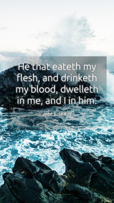 Picture 05 - John 6:56 KJV Mobile Phone Wallpaper - He that eateth my flesh, and drinketh my blood, - Mobile Bible Verse Wallpaper