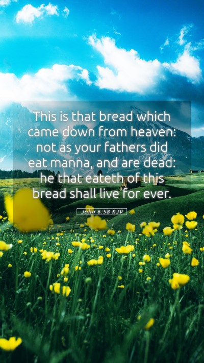 Picture 05 - John 6:58 KJV Mobile Phone Wallpaper - This is that bread which came down from heaven: - Mobile Bible Verse Wallpaper